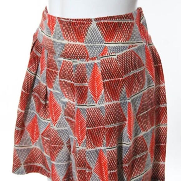 Broadway & Broome Gray Orange Silk Skort Sz. 6 - Picture 2 of 5